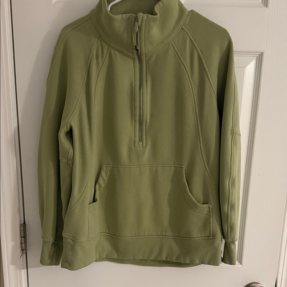 lululemon athletica Olive Green Half-Zip Pullover Hoodie - Picture 1 of 2
